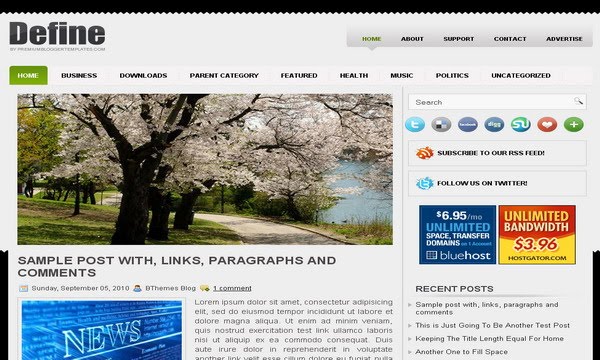 Define Blogger Template