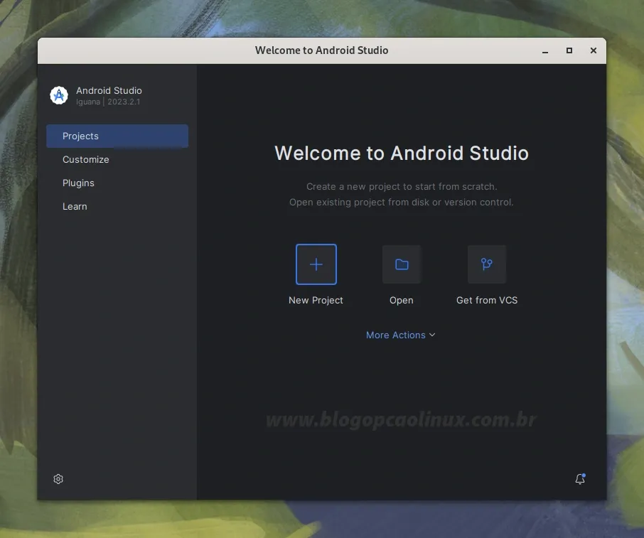 Android Studio executando no Fedora 40 Workstation