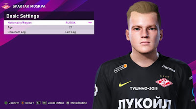 PES 2020 Faces Alexandr Maximenko by Rachmad ABs