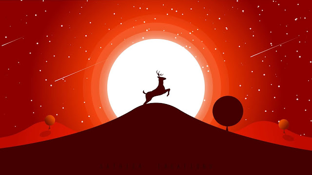 Sunset Deer Minimal