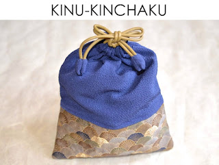 Kinu Kinchaku Beutel aus japanischer Seide von Noriko handmade, handgemacht, Einzelstück, Unikat, Design, Reisebeutel, Kimono