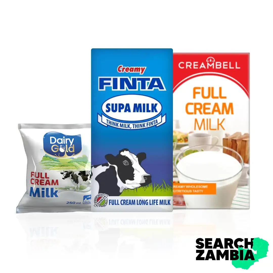Milk Brands/Products drink in Zambia - Finta, Dairy Gold, Creambell