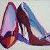 Party Shoes Acrylic on Watercolor Paper