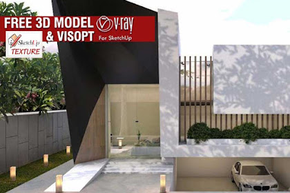 Free Sketchup Model Modern Villa #51 In Addition To Vray Visopt