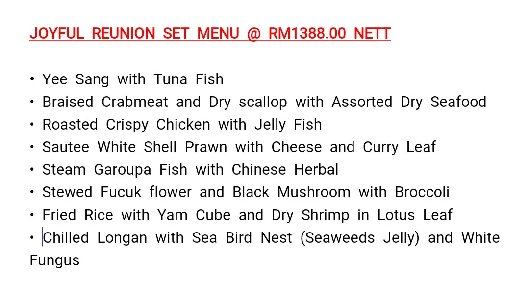 Chinese New Year 2018 Di Tung Yuen Chinese Restaurant Hotel Grand BlueWave Shah Alam