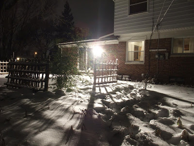 snow shadow at night