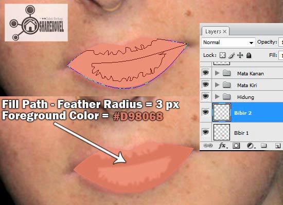 membuat vector bibir menggunakan photoshop - tutorial membuat vector di photoshop - membuat foto menjadi kartun dengan photoshop