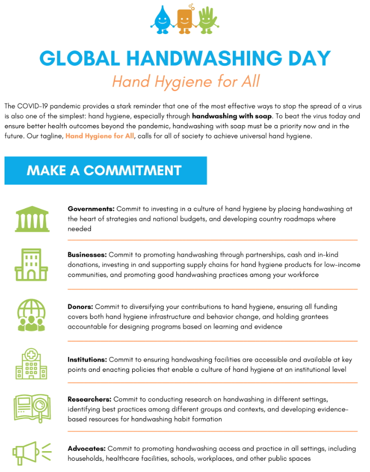 Global Handwashing Day 2020: Hand Hygiene for All (Infographic)