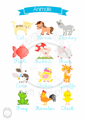 Imagen de animales en Inglés