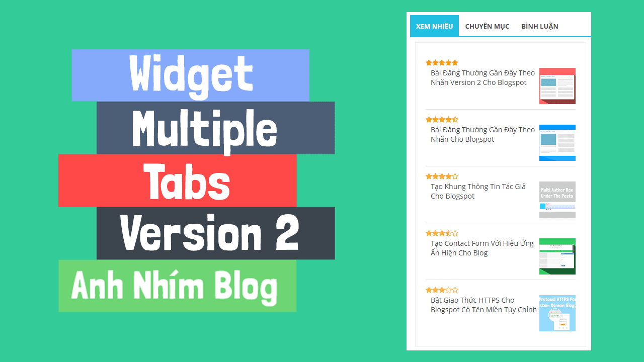 Tạo Nhiều Tab Chứa Widget trên một Sidebar Trong Blogger - Blogspot