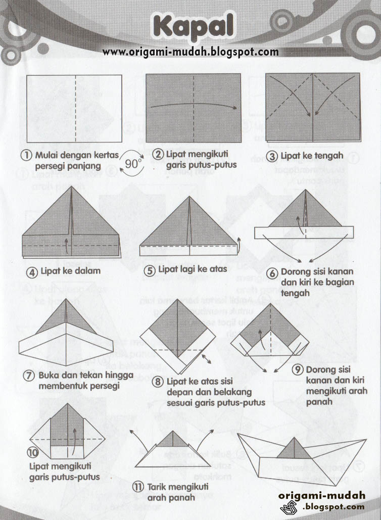  Cara  Mudah Membuat  Origami  Kapal Perahu