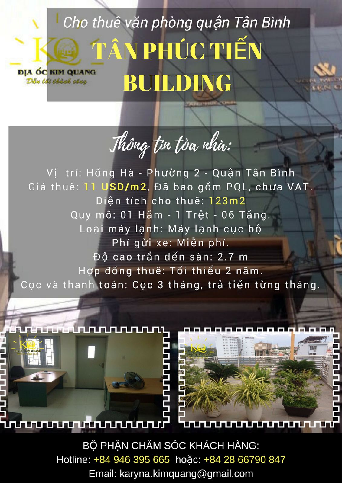 Cho thuê văn phòng quận Tân Bình Tân Phúc Tiến building