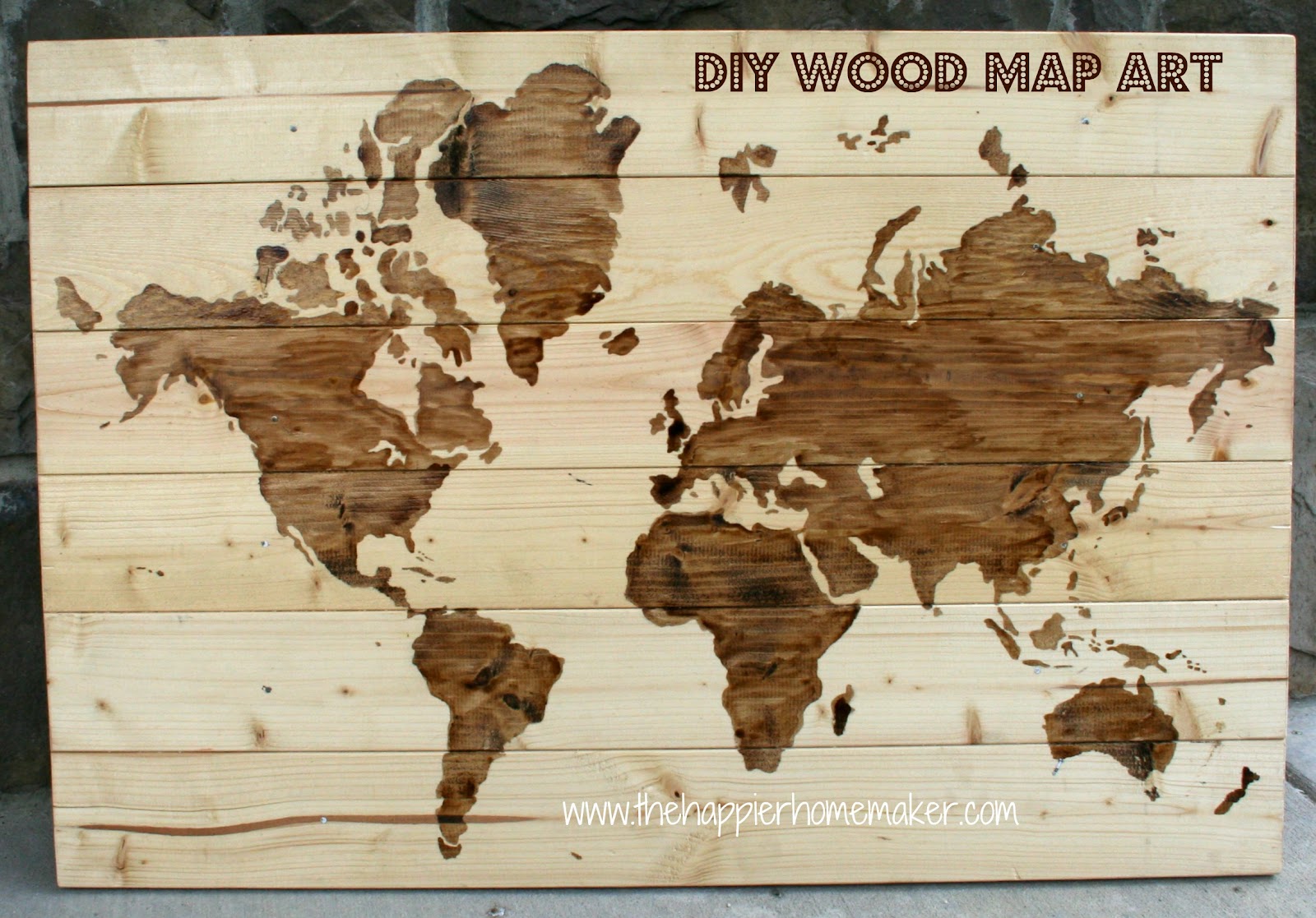 DIY Wooden World Map Art