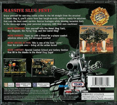 Metal Slug X Back Cover