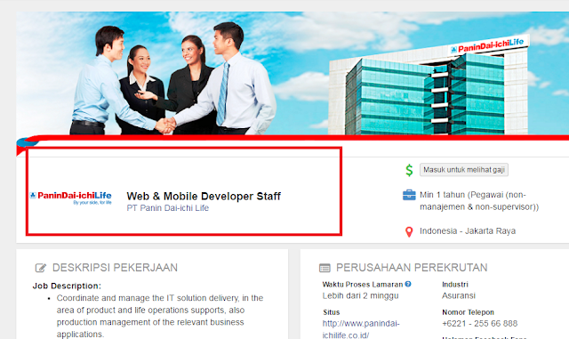 Lowongan kerja dini hari 2017 IT Staff Web & Mobile Developer di PT Panin Dai-Ichi Life Jakarta