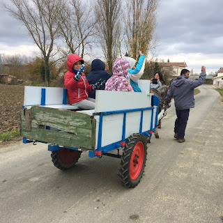 Agroturismo Arkaia. La granja de Usama. En carro hacia Arkaia. Vitoria - Gasteiz