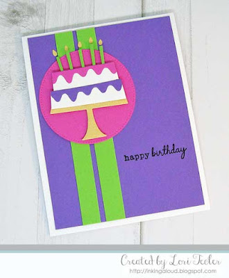 Birthday Cake card-designed by Lori Tecler/Inking Aloud-stamps and dies from My Favorite Things