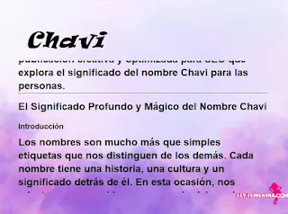 significado del nombre Chavi