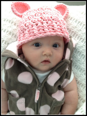 Baby Photo with Pink Animal Ears Hat