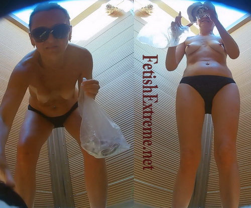 Hidden cam in the ladies'changing room on the beach (Beach Cabin Voyeur 41-46)