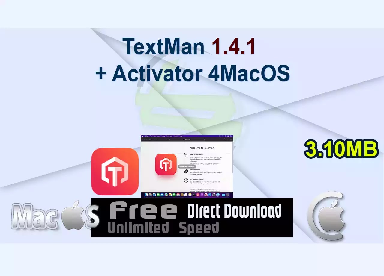 TextMan 1.4.1 + Activator 4MacOS