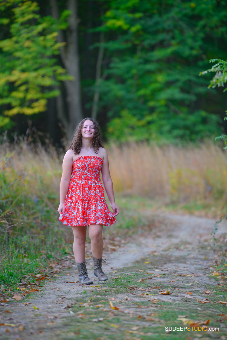 Pioneer High School Girls Senior Portrait in Nature Woods Forest by SudeepStudio.com Ann Arbor Senior Pictures Photographer