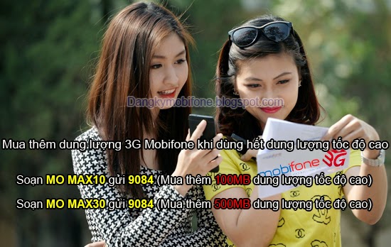 Mua thêm dung lượng 3G Mobifone tốc độ cao