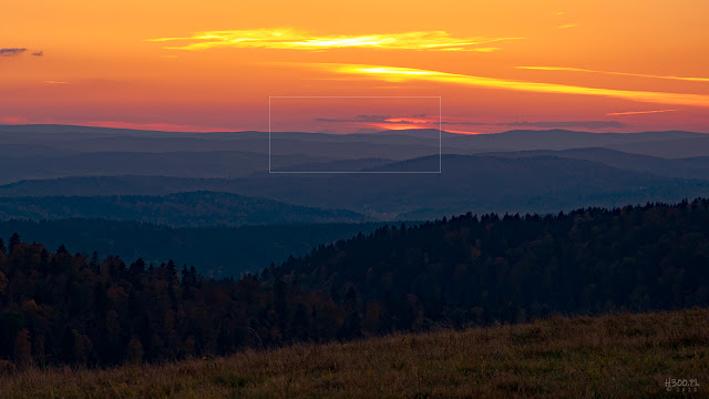 Tatry z Dźwiniacza Dolnego po zachodzie słońca.