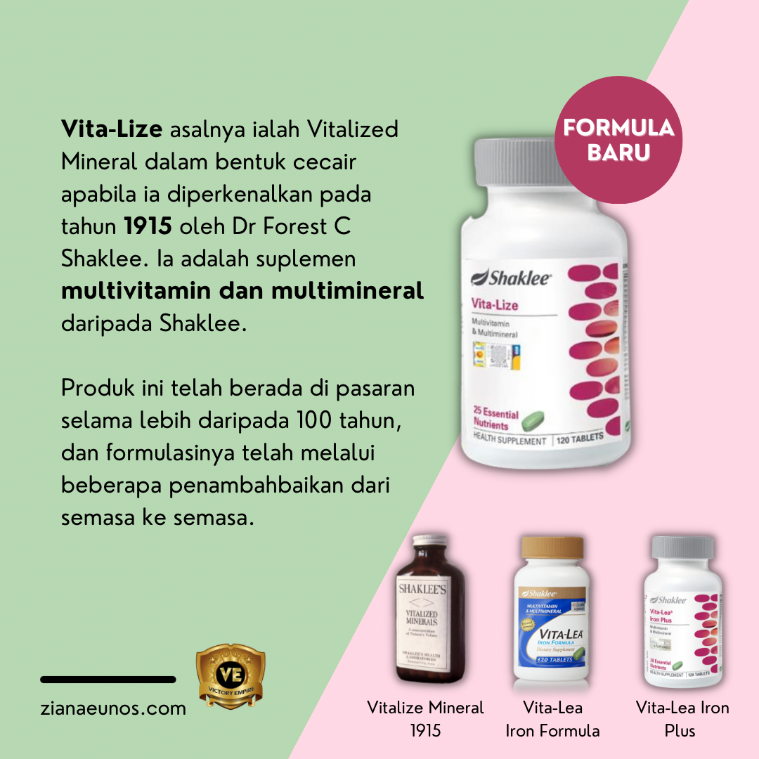 Kebaikan Multivitamin Shaklee Baru Vita-Lize