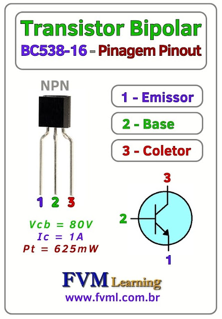Datasheet-Pinagem-Pinout-transistor-NPN-BC538-16-Características-Substituição-fvml