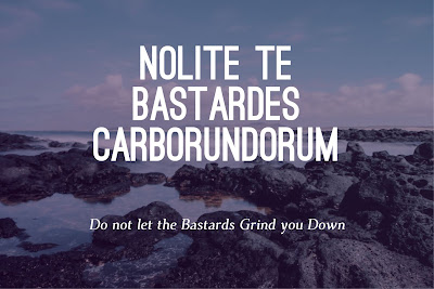 Latin: Do not let the bastards grind you down.