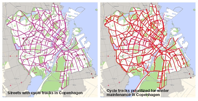 copenhagen city bike map Bicycle Urbanism By Design The Ultimate Bike Lane Snow Clearance copenhagen city bike map