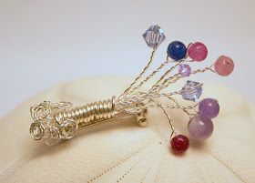 Flower pin: amethyst, swarovski, silver :: All Pretty Things