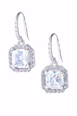 Square Crystal Drop Earrings