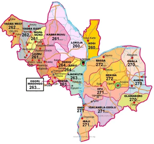 Kogi State Postal Code Maps