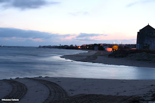 Fotografa da praia no Tejo