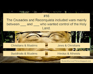 The Crusades and Reconquista included wars mainly between ___ and ___ who wanted control of the Holy Land. Answer choices include: Christians & Muslims, Jews & Christians, Buddhists & Muslims, Hindus & Atheists