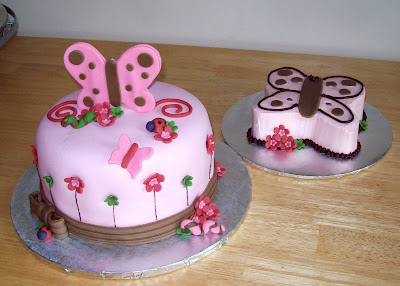 Butterfly Birthday Cake on Pink Butterfly Cake With Smash Cake   Another One Done To Match An One