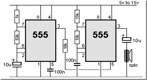 555 Timer Circuit Diagram Police Siren - Simple Schematic ...