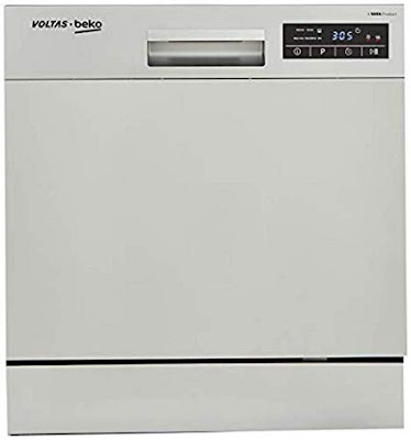 Voltas Beko 8 Place Table Top Dishwasher (DT8S, Silver)