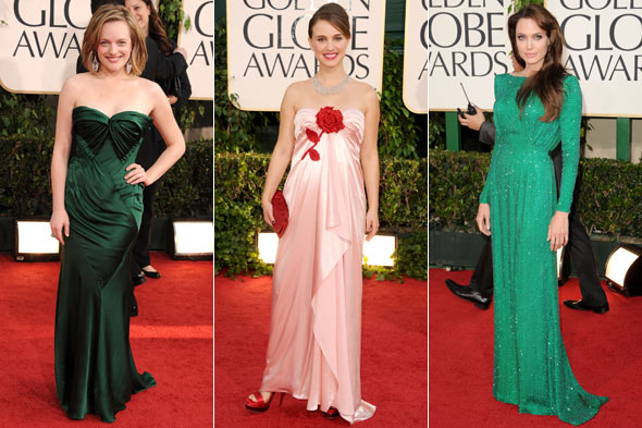Natalie Portman pink dress Golden Globes 2011 Red Carpet Elisabeth Moss