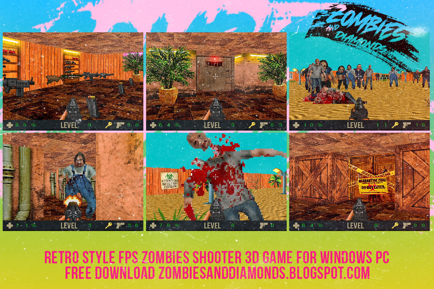 RETRO STYLE FPS ZOMBIES SHOOTER 3D GAME