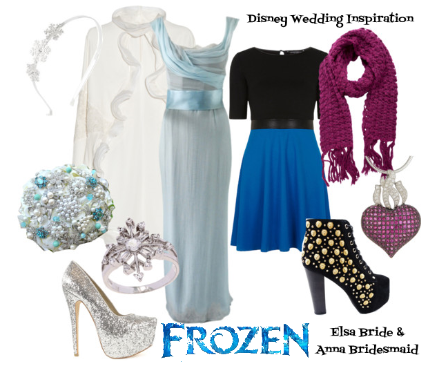 ... Elsa Bride and Anna Bridesmaid Style Board  Disney Wedding