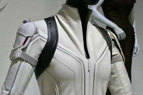 Black Widow white film costume detail