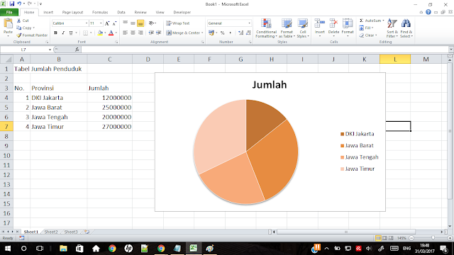 Cara Membuat Diagram Pie di  Excel 