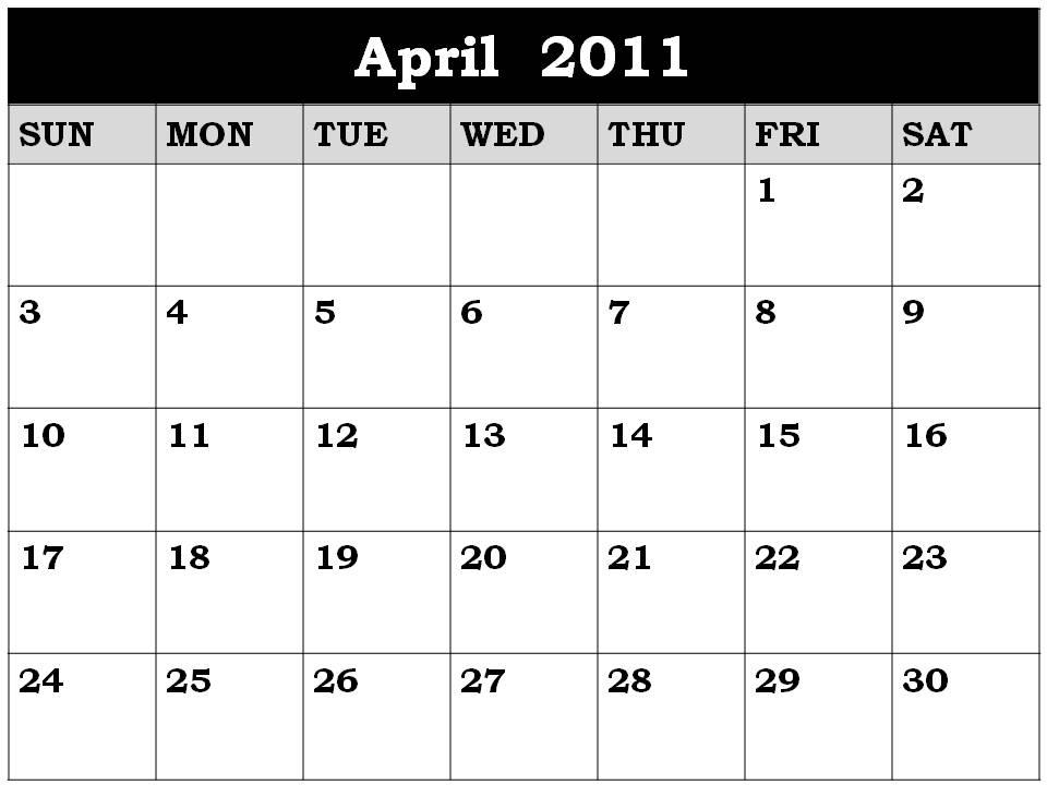 april 2011 calendar printable with. april 2011 calendar printable