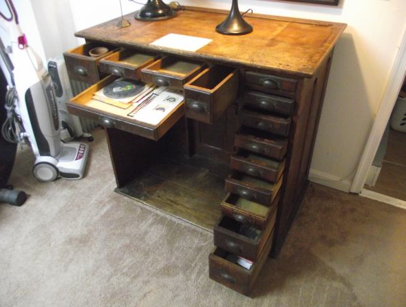 Listed District: $750 - Vintage Industrial Watchmaker's Bench