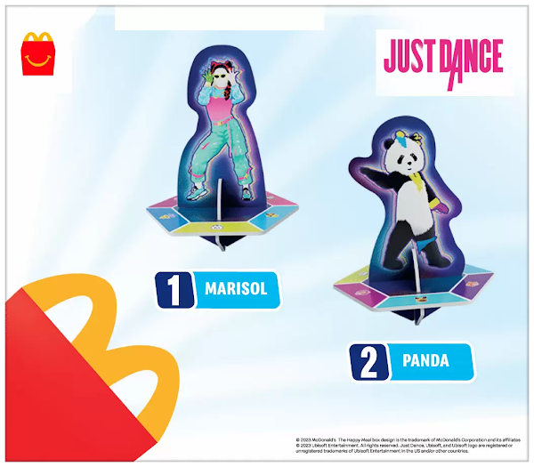 McDonalds Just Dance Toys 2023 Happy Meal toy Marisol and Panda figures