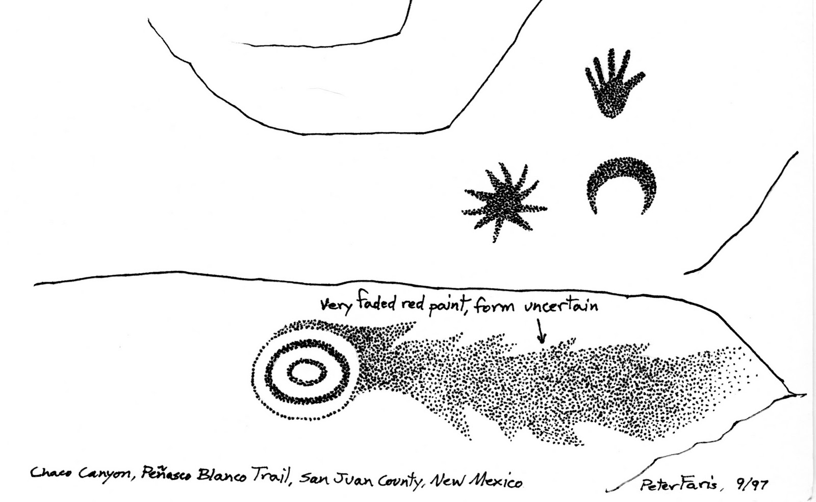 Field sketch of Halleyâ€™s comet pictograph,