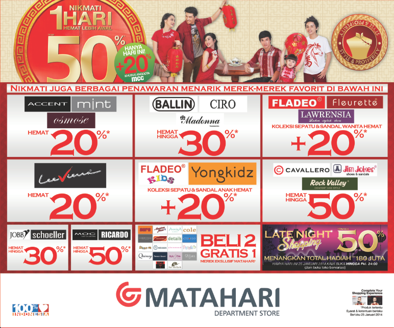 Promo Matahari Department Store Periode 25 Januari 2014